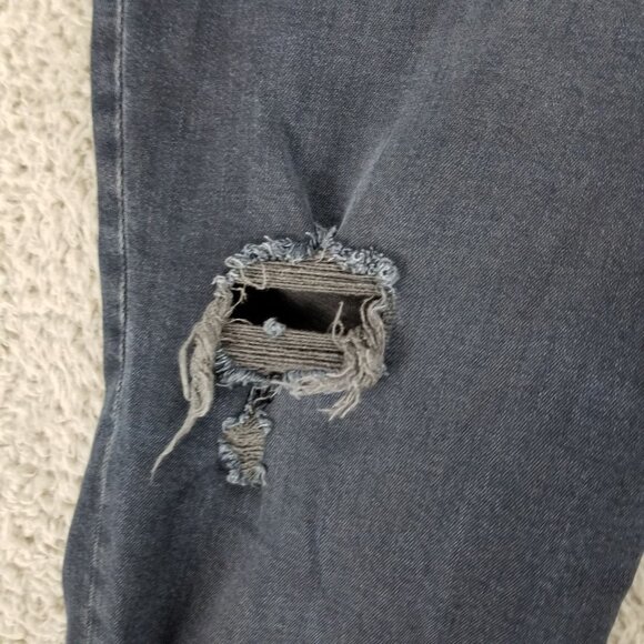 Old Navy Jeans Womens 22 Black Straight Stretch Crop High Button Fly - Picture 3 of 13